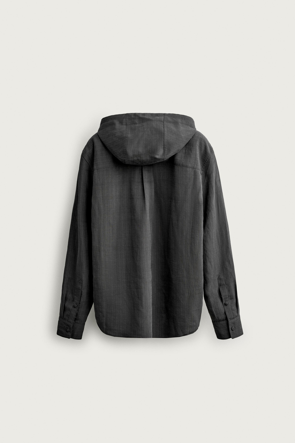 СТРУЯЩАЯСЯ КУРТКА-РУБАШКА В ПОЛОСКУ С КАПЮШОНОМ — ZARA