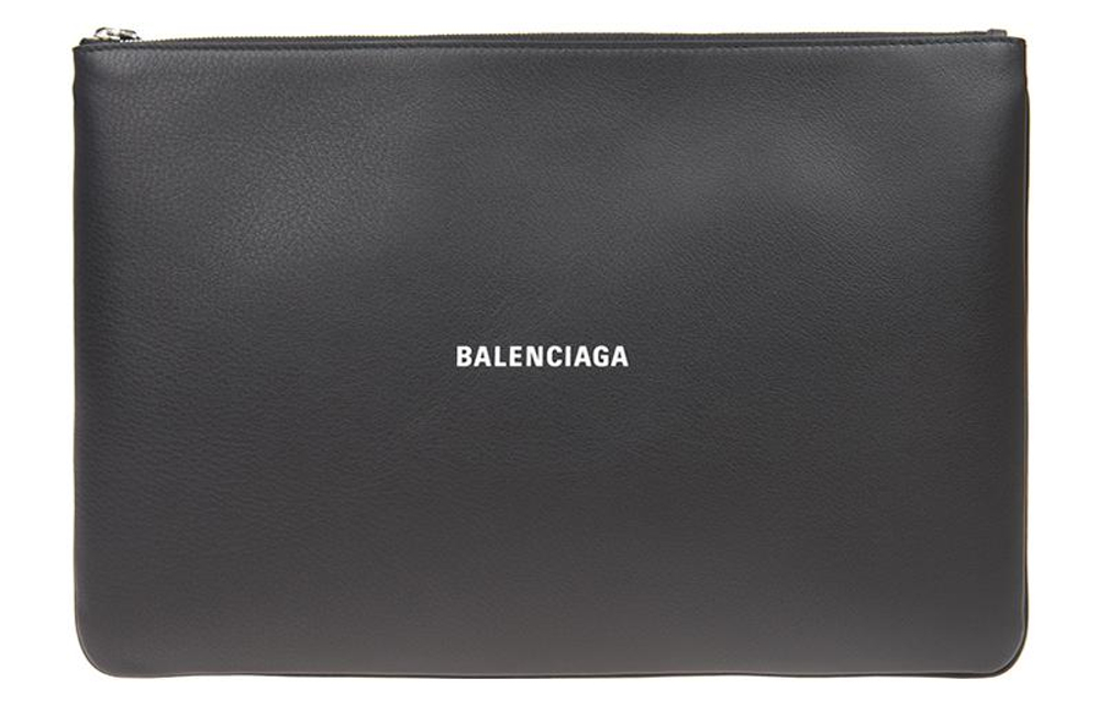 Balenciaga Cow Leather Clutch Women"s Black