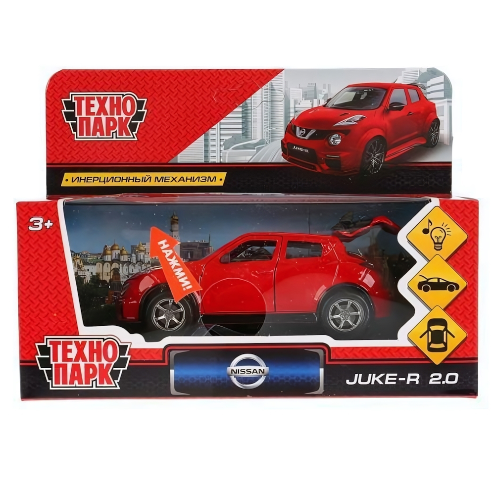 Модель ин. мет. "Nissan Juke-R 2.0" 12см, свет-звук, красный, коробка JUKE-RDS-SL (Технопарк)