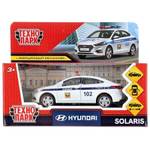 Модель ин.мет. "hyundai solaris полиция" 12см, откр.двери, белый в коробка SOLARIS2-12POL-WH(Технопарк)