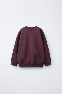ZARA ОДНОТОННАЯ ТОЛСТОВКА, ГРАНАТОВЫЙ