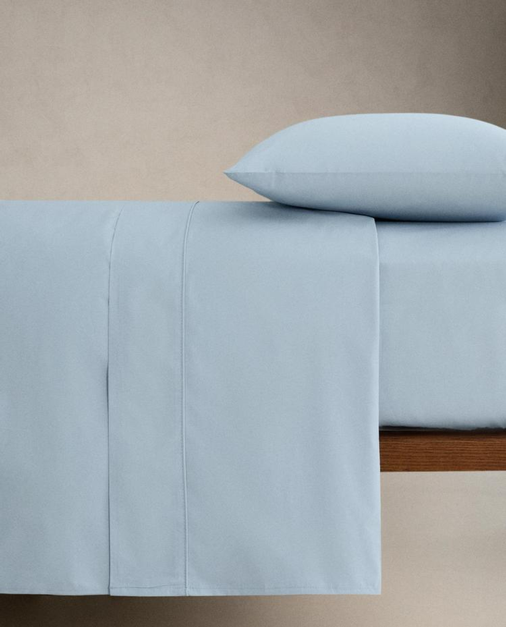 ZARA HOME (300 НИТЕЙ) ПРОСТЫНЯ ИЗ ХЛОПКА ПЕРКАЛЬ, СИНИЙ