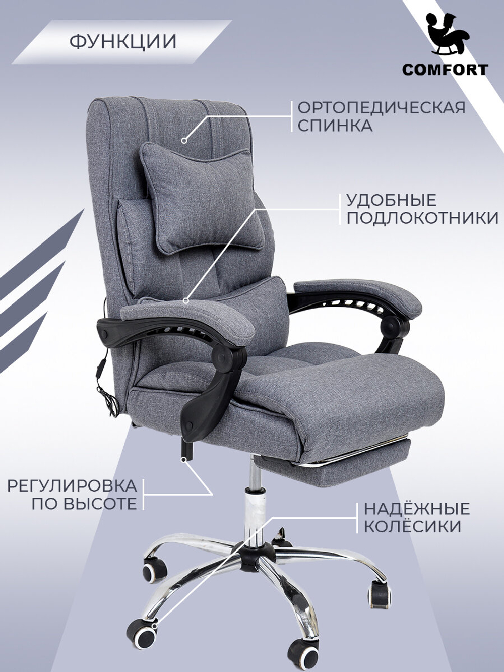 Компьютерное кресло  с массажем:
