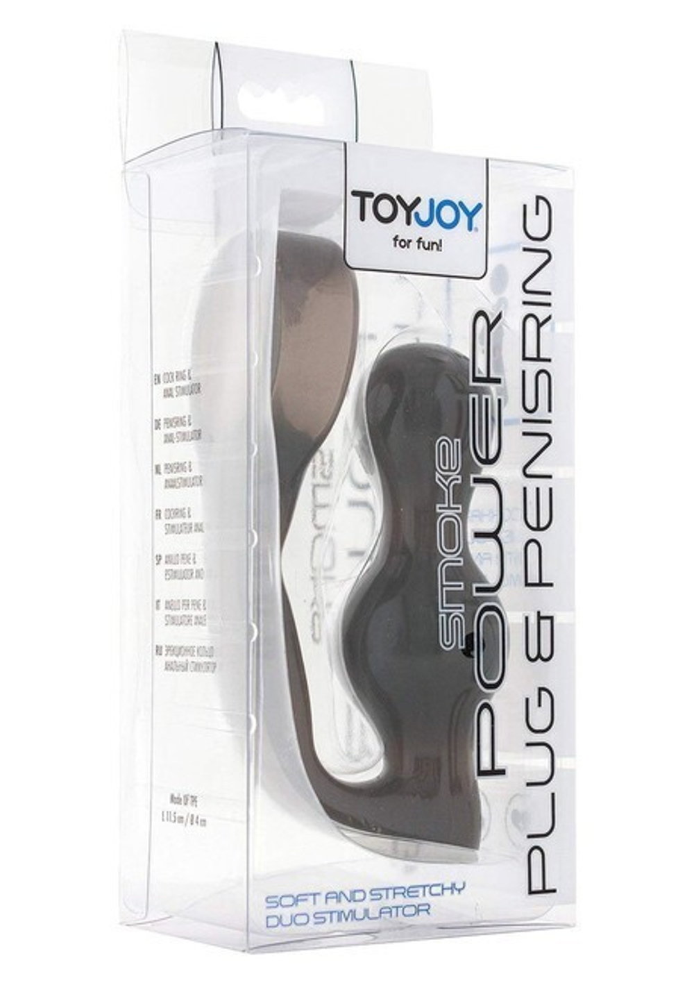 Анальная пробка с эрекционным кольцом Toyjoy Smoke Manpower Plug and Penis Ring (Цвет: дымчатый)
