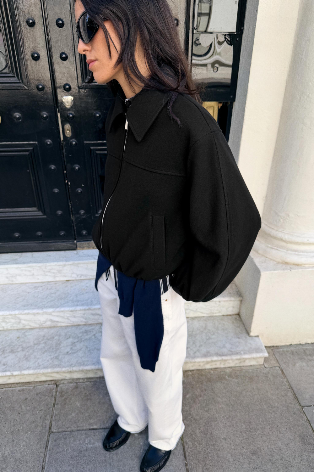 ZARA МЯГКАЯ КУРТКА НА МОЛНИИ, ЧЕРНЫЙ