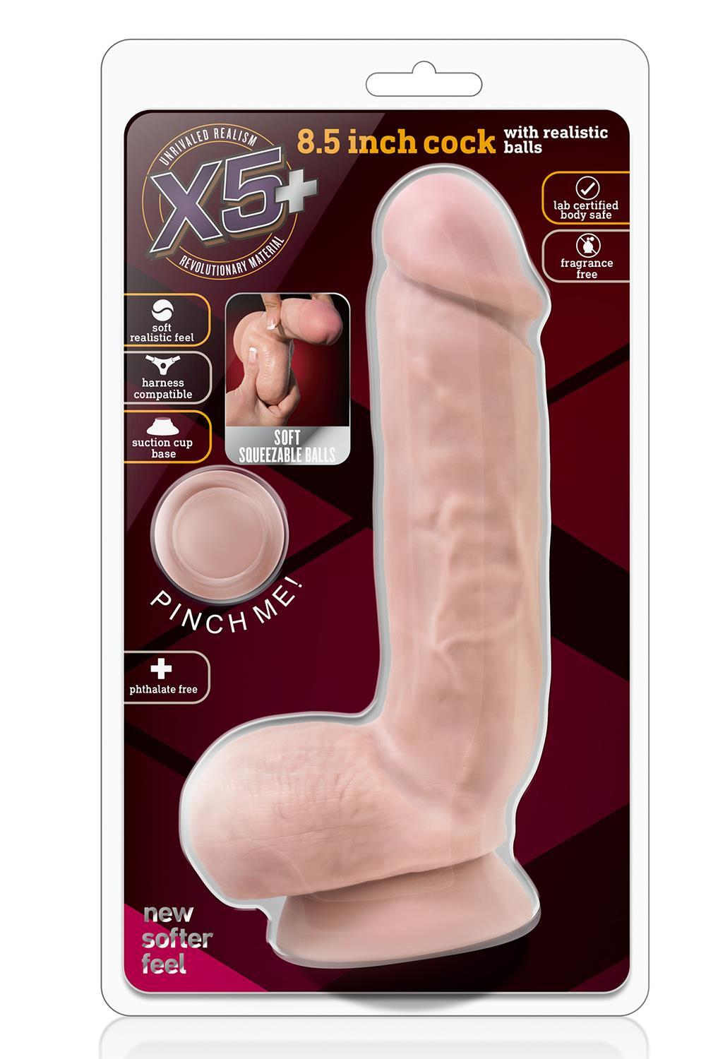 Телесный фаллоимитатор 8.5 Inch Cock With Balls - 21,5 см. (Цвет: телесный)