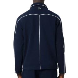 Мужская теннисная кофта Lacoste Tennis Heritage Zipped Badge Accent - navy blue/white