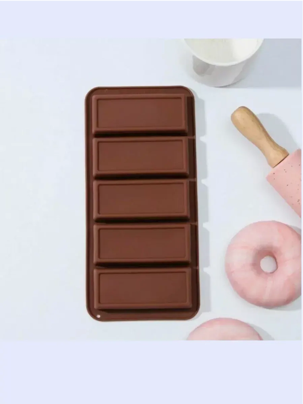 Форма силиконовая для выпечки  «Батончики», 5 ячеек, 22,3×10,5×2 см