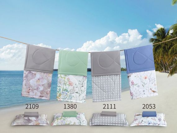 Комплект с ЛЕТНИМ одеялом Asabella 1380 из Египетского хлопка PREMIUM