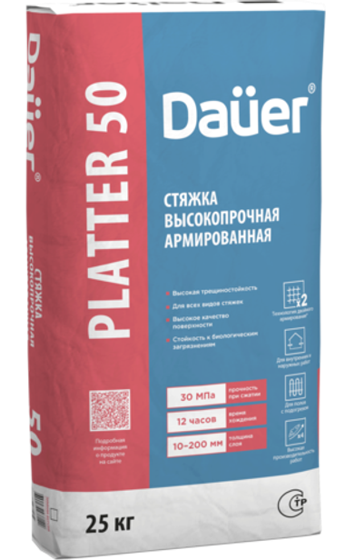 Dauer PLATTER® 50 Стяжка высокопрочная армированная