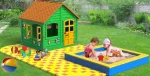 Детский домик LKids для дачи и сада (с покрытием и песочницей)