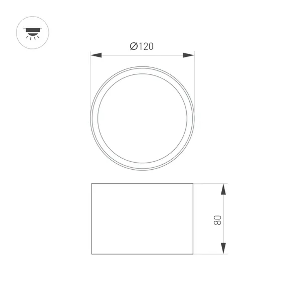 Светильник SP-BISCOTTO-R120-12W Warm3300-MIX (WH-GD, 80 deg, 230V) (Arlight, IP54 Металл, 5 лет) 054914