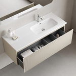 Тумба подвесная SANCOS Сноб Р 1.0 (Snob R 1.0) 1195х445х406, c одним ящиком оснащенным доводчиками, Бежевый матовый (Beige Soft), арт.SNR1.0120RCE