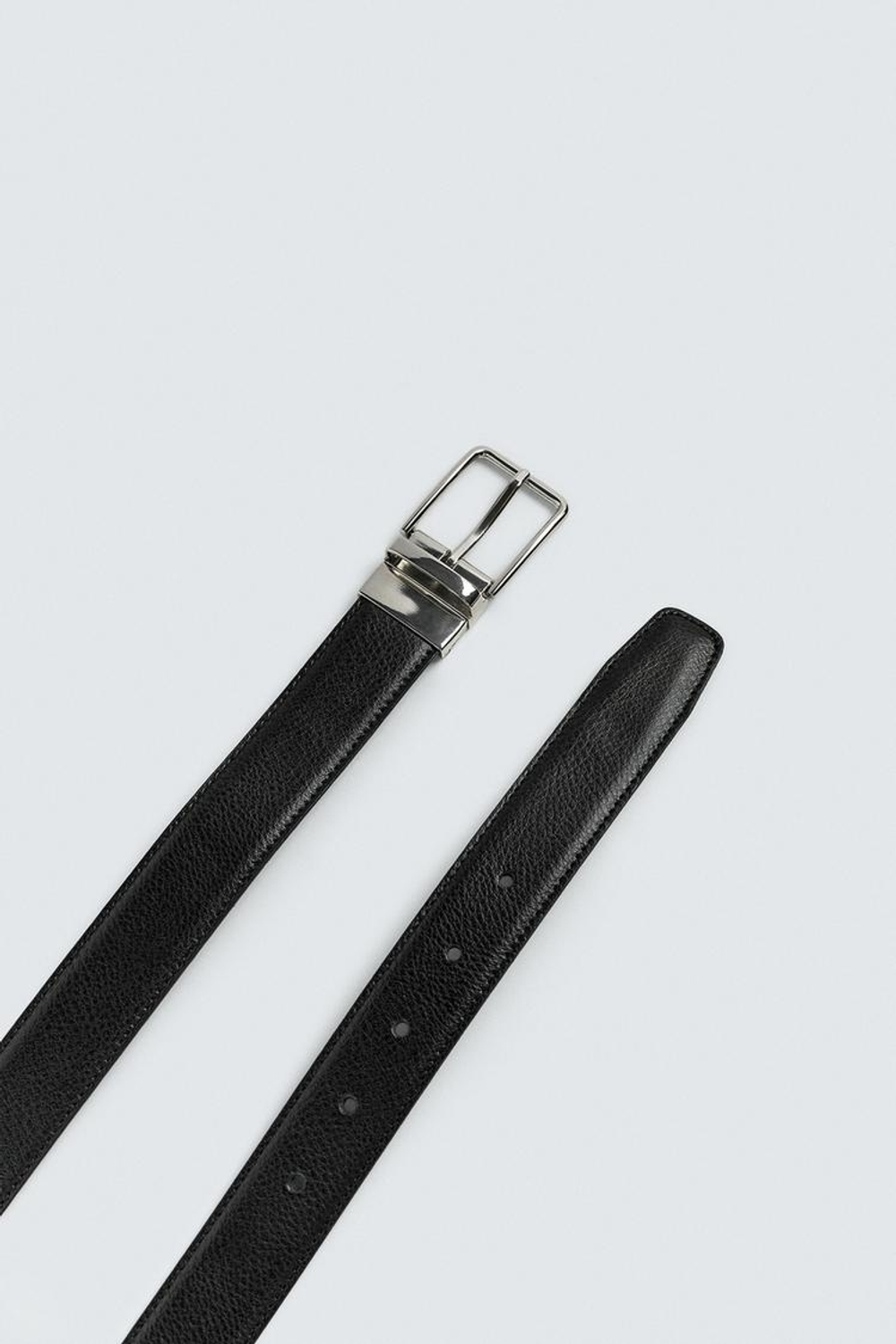 ZARA ДВУСТОРОННИЙ КОЖАНЫЙ РЕМЕНЬ, ЧЕРНЫЙ