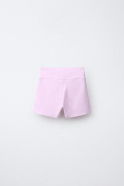 ZARA КОРОТКИЕ ВЕЛОСИПЕДКИ В РУБЧИК, РОЗОВЫЙ