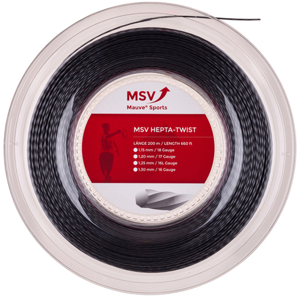 Струны теннисные MSV Hepta Twist (200 m) - anthracite