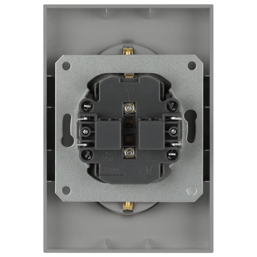 Розетка ЭРА Arktik 16-2104-03 двойная с заземлением 2X2P+E Schuko 16А-250В алюминий | Эра Arktik