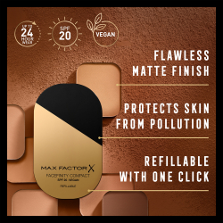 Max Factor Facefinity Refillable - Компактное матирующее тональное средство SPF 20 оттенок 002 Ivory, 10 g