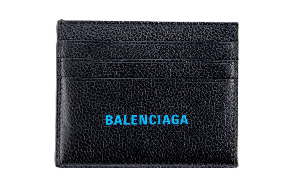 Balenciaga Grain Calfskin Wallet, Card Holder Men"s Black