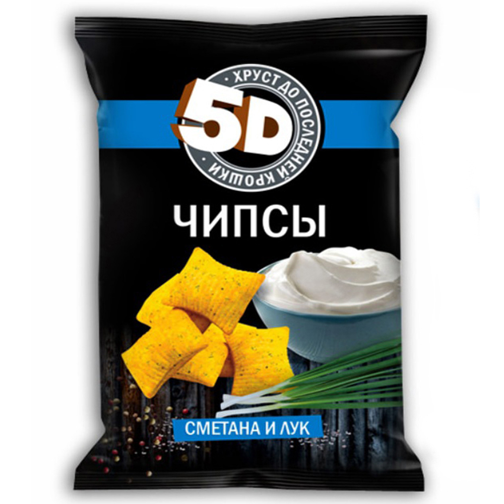 Чипсы "5D" со вкусом сметана и лук 45гр*40шт