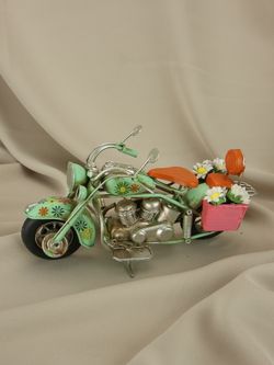 R&D Модель мотоцикла Harley Davidson бирюзовый с цветами