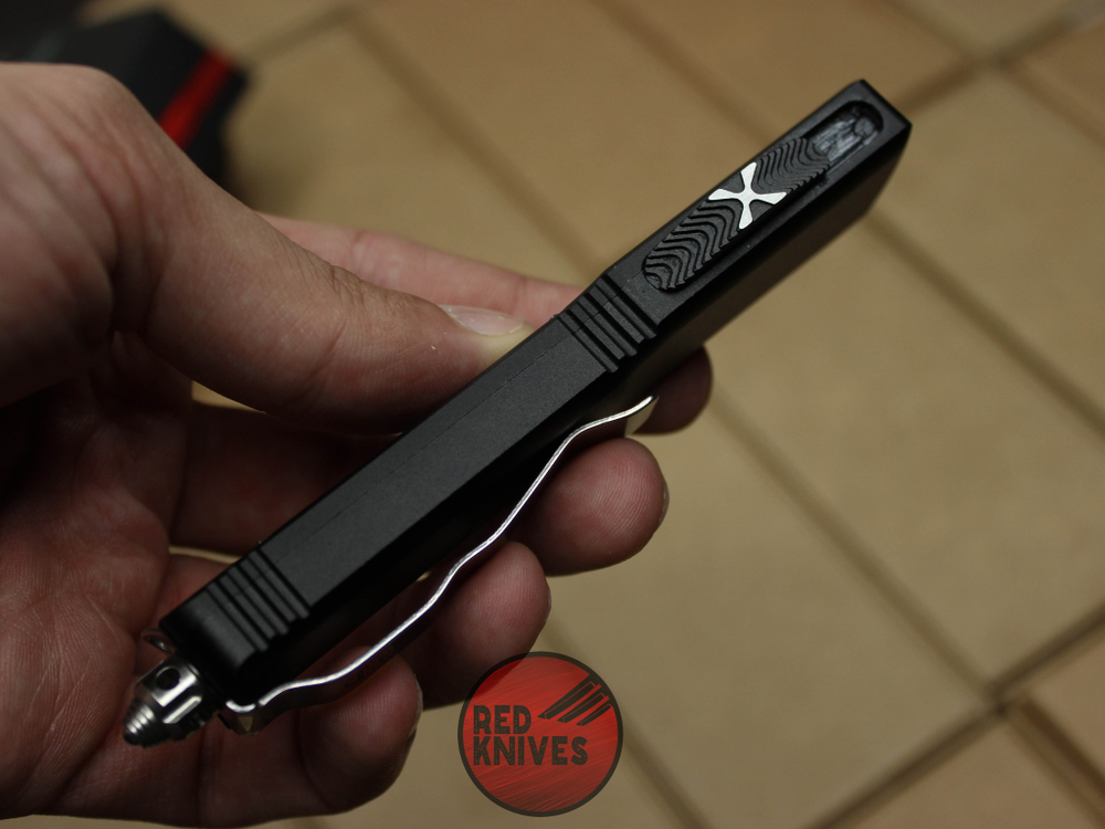 Нож Microtech Ultratech Helhound H/E - черная рукоять, клинок сатин + запчасти RK-385