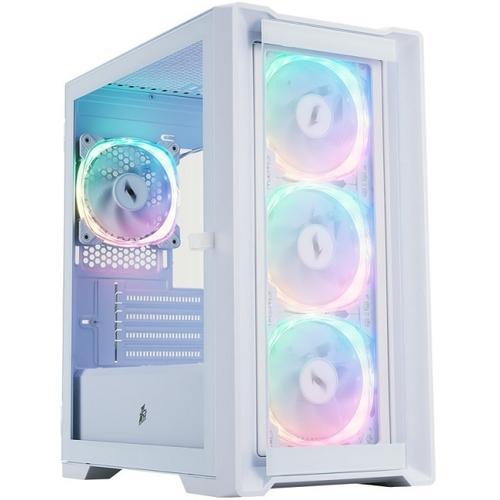 Корпус Mini-Tower 1STPLAYER TRILOBITE T4-G GLASS ARGB, Micro-ATX, белый (T4-G-WH-4FS7-W)