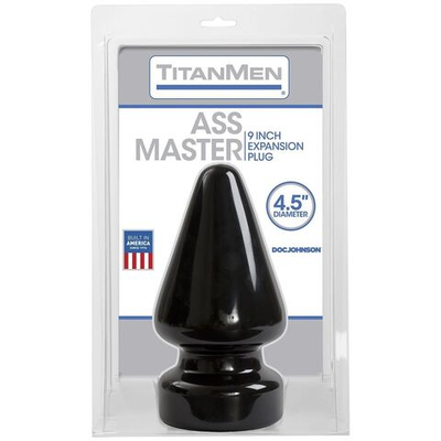 Огромный плуг Titanmen Tools Butt Plug 4.5 Diameter Ass Master - 23,1 см. (Цвет: черный)