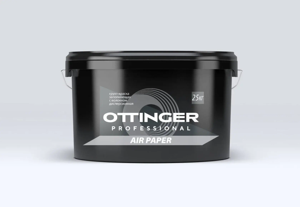 Краска-грунт дисперсионная акрил. OTTINGER Air Paper с волокн. заполн. бел. 25кг