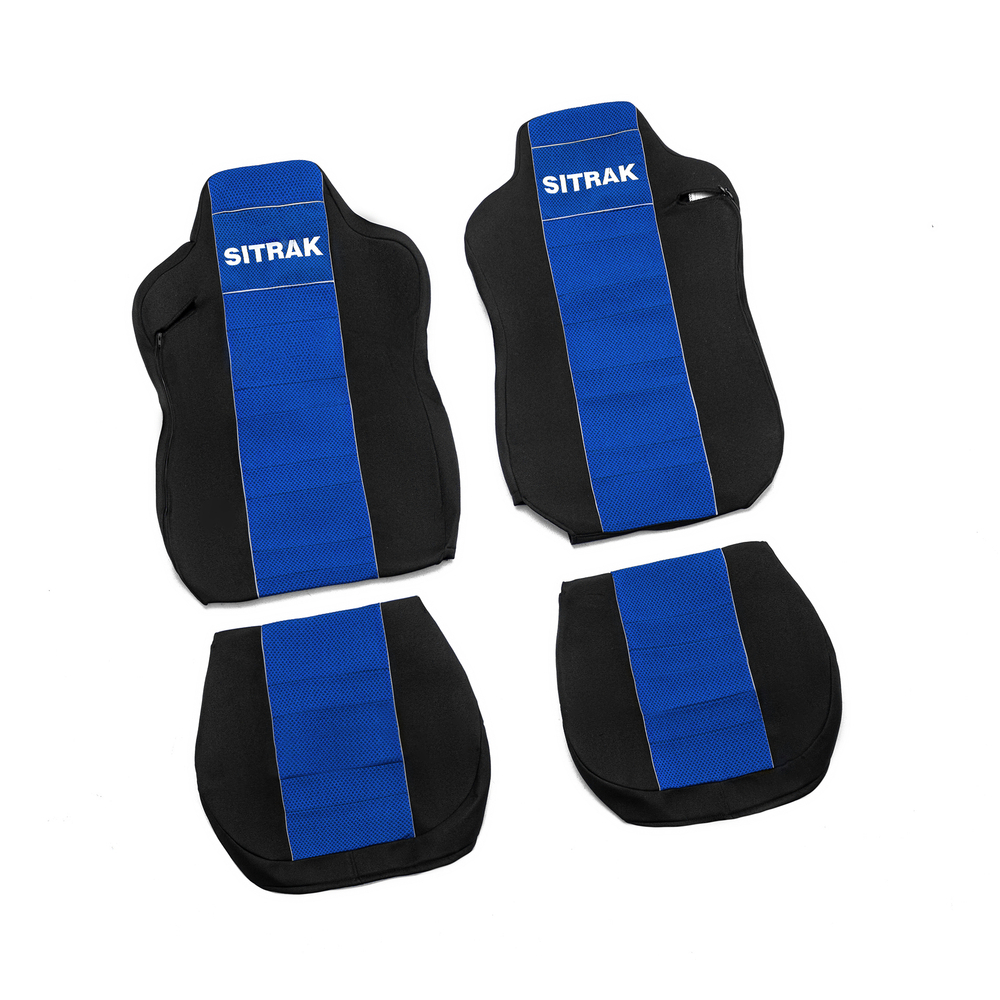 Чехлы Sitrak MAX; SITRAK C7H с 2024 г (полиэфир, черный, синяя вставка)