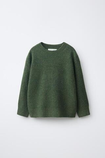 ZARA ОДНОТОННЫЙ СВИТЕР, ЗЕЛЕНЫЙ