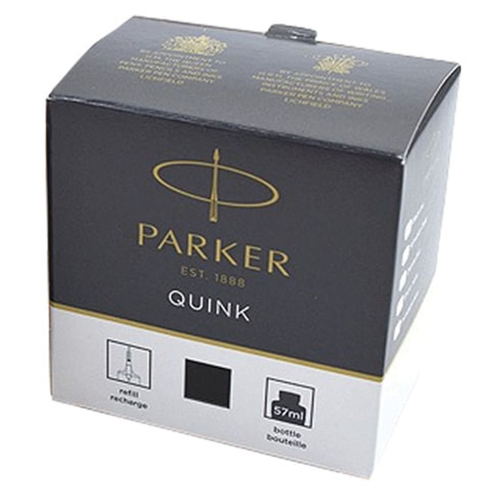 Чернила Parker "Bottle Quink 1950375", для перьевой ручки, черные, объём 57м