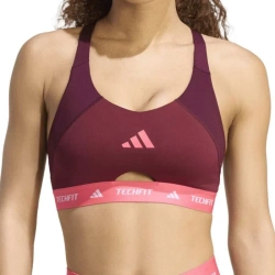 ТОП теннисный Adidas Techfit Workout Color Block Medium Support - maroon/red
