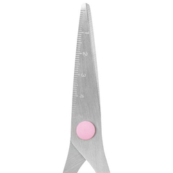 Ножницы BRAUBERG KIDS 130 мм, ручки розовые, закругленные лезвия с линейкой, 274063