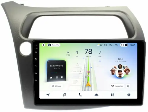 Магнитола для Honda Civic 8 хэтчбэк 2006-2011 левый руль - Teyes CC4L-DTS монитор 9" IPS, Android 14, Быстрая, Snapdragon 662, CarPlay, 4G SIM-слот