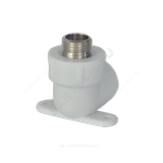 Угольник PP-R комбинированный белый Дн 20х1/2" НР с креплением PRO VALFEX 10121020-PRO