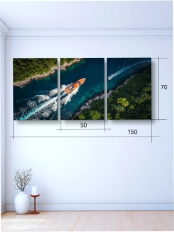 Картина Встреча на реке модульная 50x70см 3шт.