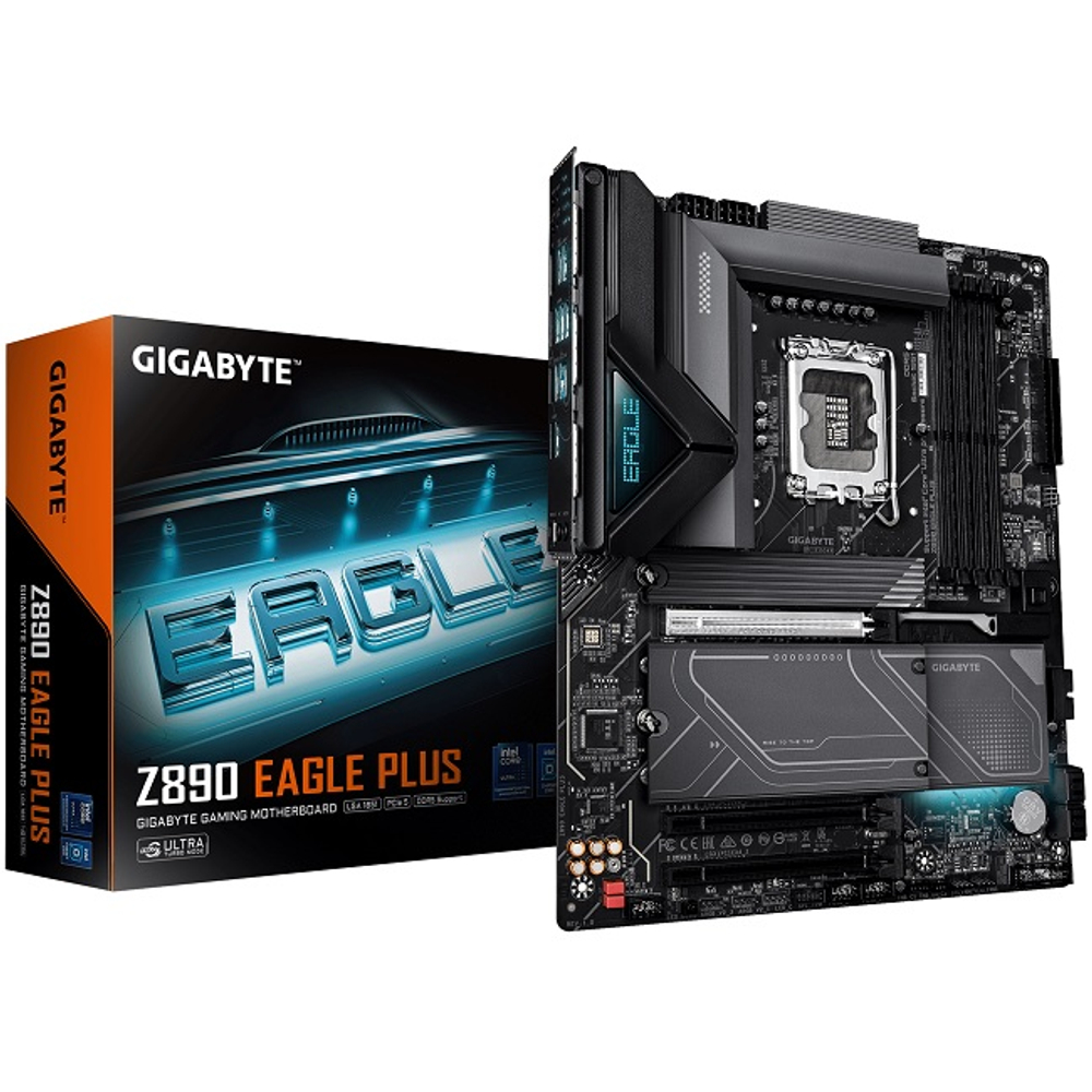 Материнская плата GIGABYTE Z890 EAGLE PLUS (LGA1851/Z890/4xDDR5/3xPCI-Ex16/4xM.2/SB7.1/GLAN/DisplayPort/ATX)