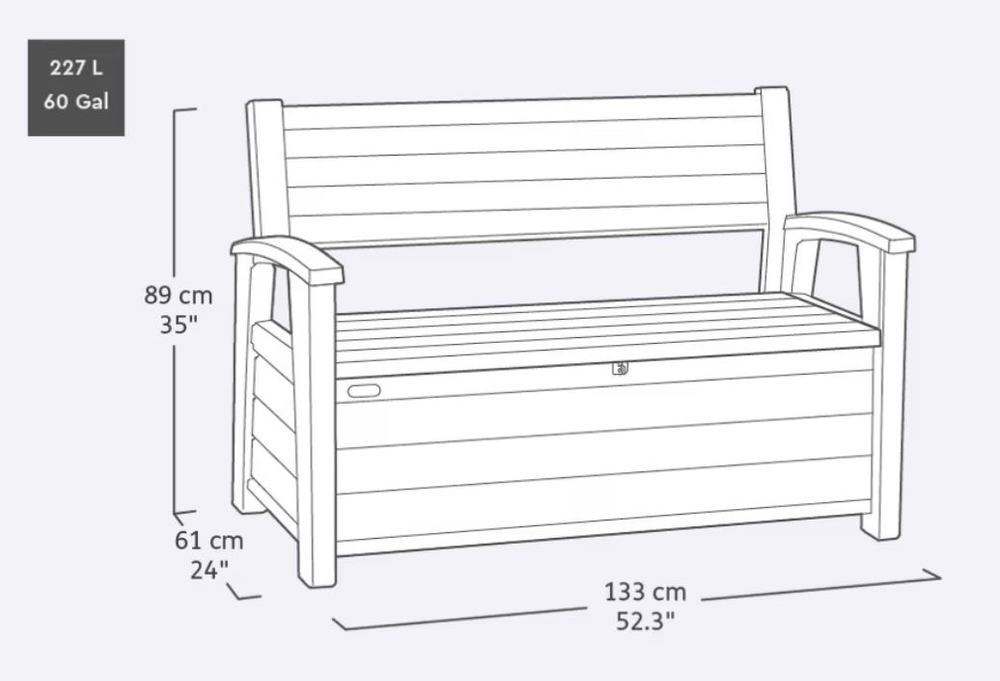 Скамья - сундук Keter Deco Garden Bench ashwood