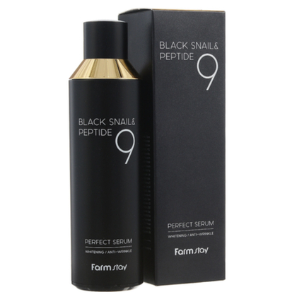 FarmStay Сыворотка с муцином черной улитки и пептидами - Black snail&peptide 9 perfect serum, 120мл