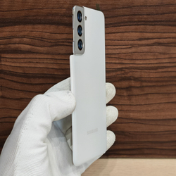 Задняя крышка для Samsung S21 (задняя пластиковая панель) "Премиум качество" цвет: Белый фантом (Чёрный)