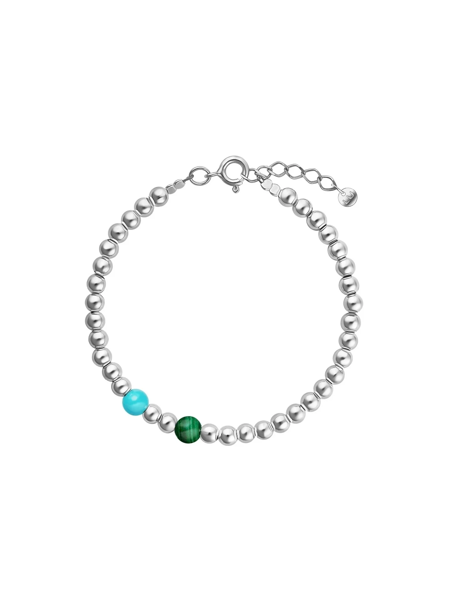 Браслет База с голубым говлитом и малахитом / Basic green blue