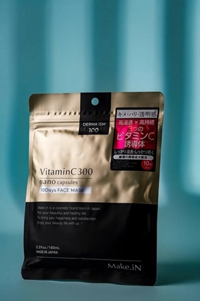 Тканевая маска для лица EVLISS Make.In VITAMIN C NANO CAPSULE VC300 с витамином С, коллагеном и церамидами, 10 шт