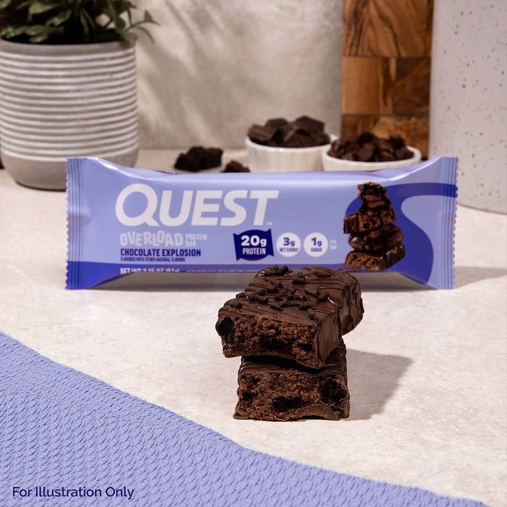 Quest Nutrition, Протеиновый батончик Overload, Chocolate Explosion, 12 батончиков, 61 г (2,15 унции)