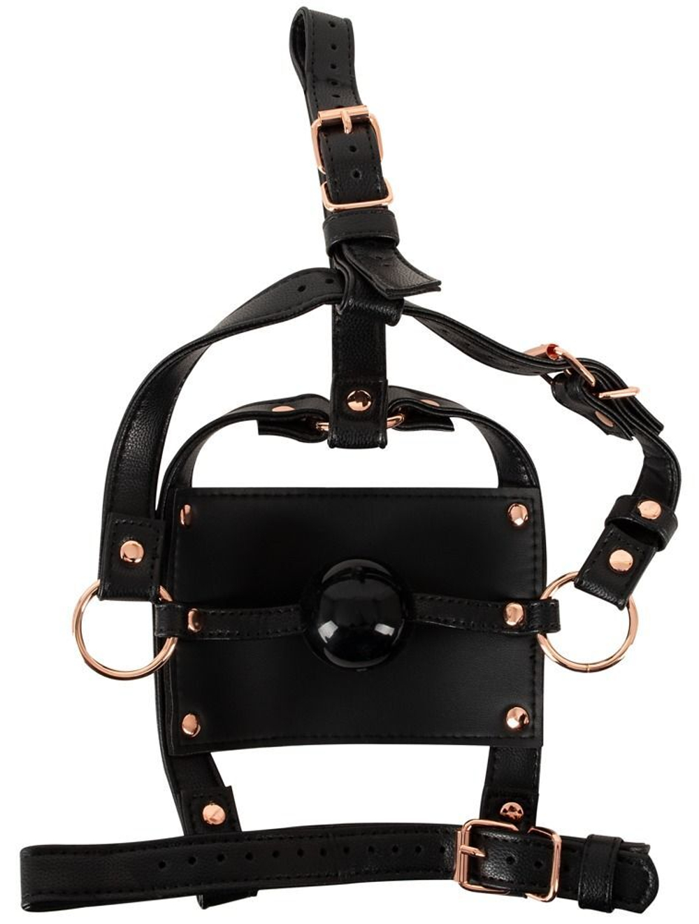 Черный намордник с кляпом-шаром Head Harness With A Gag (Цвет: черный)
