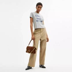COACH СУМКА ЧЕРЕЗ ПЛЕЧО TABBY CHAIN, КОРИЧНЕВЫЙ