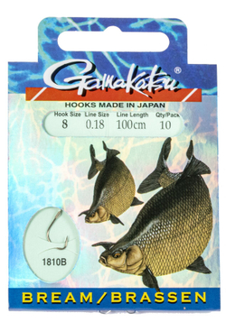 Крючки с поводком Gamakatsu BOOKLET BR.FEEDER 1810B разм. 08-0.18мм 100см 10шт.