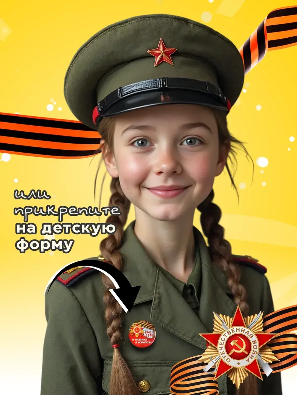 Значок 9 мая 1 шт 37 мм