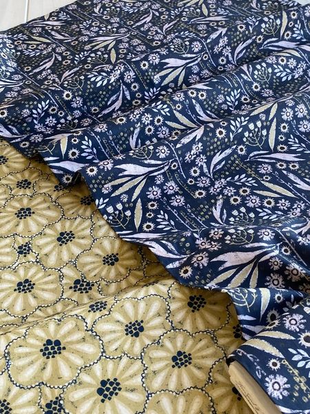 ПОЛНОЧНЫЕ ЦВЕТЫ #5, отрез 50 см 100% хлопок Handmade Fabrics 4