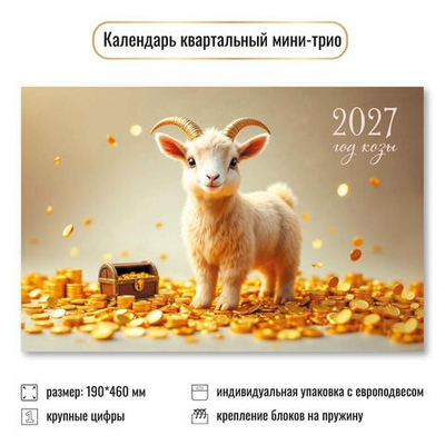 Календарь мини-трио 2027 "Символ года" 9937 (Квадра)